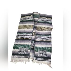 Vintage Mexican Serape Woven Festival Boho Vest O/S